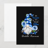 In November dragen we blauwe Gnome Diabetes bewust Kaart (Voorkant / Achterkant)