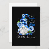 In november dragen we blauwe kabouter diabetes bew kaart (Voorkant / Achterkant)