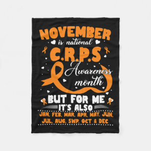 In November dragen we oranje lint Crps bewustzijn  Fleece Deken