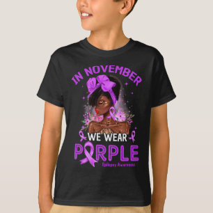 In November dragen we paars Zwarte vrouwen epileps T-shirt