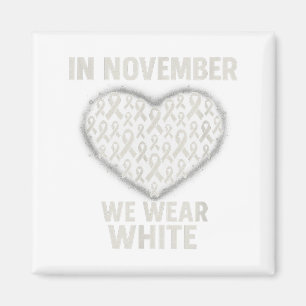 In november dragen we wit longkankerbewustzijn Ri Magneet