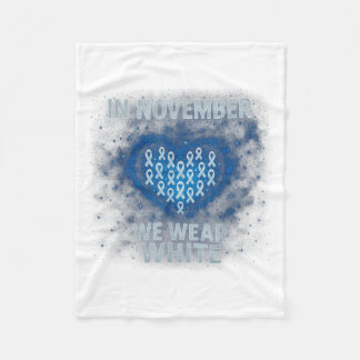 In november dragen we witte longkanker bewustzijn fleece deken