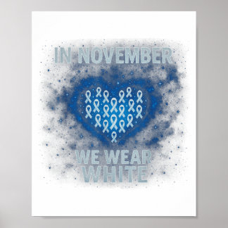 In November dragen we witte longkanker bewustzijn Poster