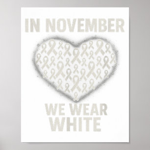 In november dragen we witte longkanker bewustzijn  poster