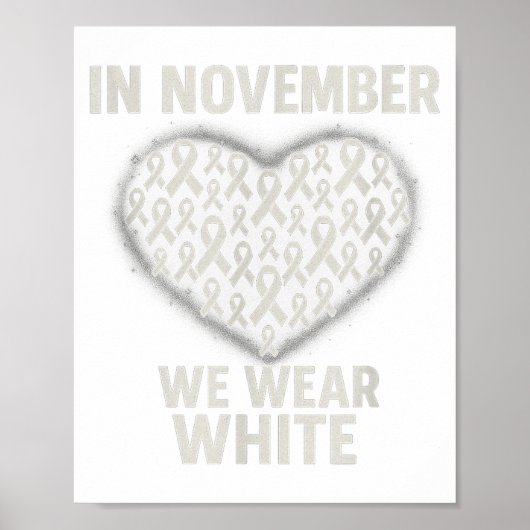 In november dragen we witte longkanker bewustzijn  poster (Voorkant)
