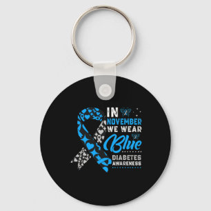 In november hebben we Blue Ribbon T1D T2D Diabetes Sleutelhanger