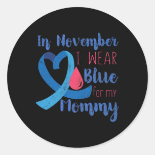 In november T1d bewustzijnslint blauw voor mama Di Ronde Sticker
