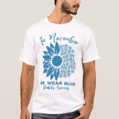 In November We Wear Blue Diabetes Awareness Flower T-shirt (Voorkant)
