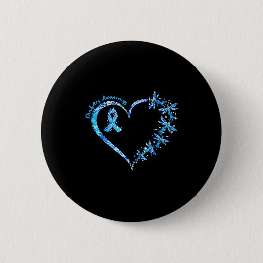 In November We Wear Blue Diabetes Awareness Love  Ronde Button 5,7 Cm (Voorkant)