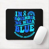 In November We Wear Blue Diabetes Awareness Ribbon Muismat (Met muis)
