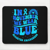 In November We Wear Blue Diabetes Awareness Ribbon Muismat (Voorkant)