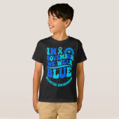 In November We Wear Blue Diabetes Awareness Ribbon T-shirt (Voorkant volledig)