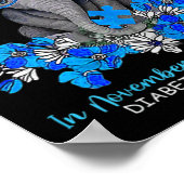 In November We Wear Blue Elephant Diabetes Awarene Poster (Hoek)