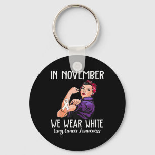In November We Wear White Lung Cancer Awareness Sleutelhanger