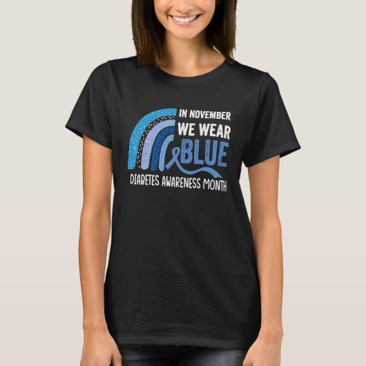 In November We Were Blue Diabetes Awareness T-shirt (Voorkant)