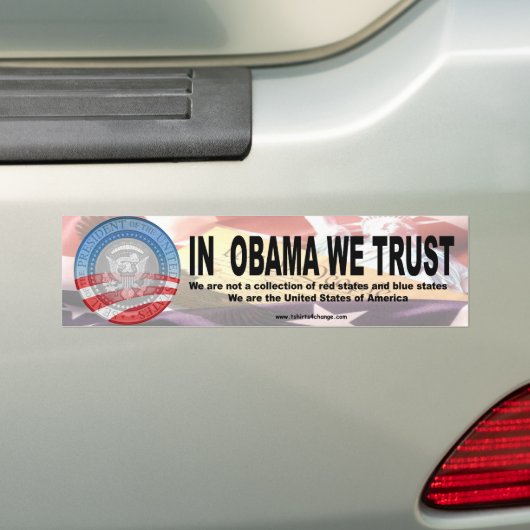 In Obama vertrouwen we op twee kopieën Bumpersticker (Op auto)