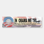 In Obama vertrouwen we op twee kopieën Bumpersticker (Voorkant)