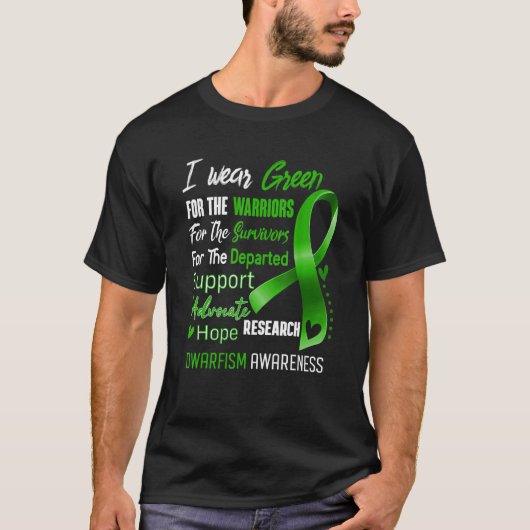 In October I Wear Green For Dwarfism Awareness Gre T-shirt (Voorkant)