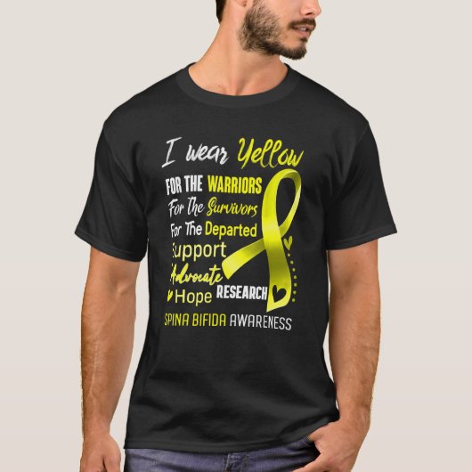 In October I Wear Yellow For Spina Bifida Awarenes T-shirt (Voorkant)