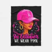 In October We Wear Nk Black Women Breast Cancer Aw Fleece Deken (Voorkant)