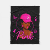 In October We Wear Nk Black Women Breast Cancer Aw Fleece Deken (Voorkant)