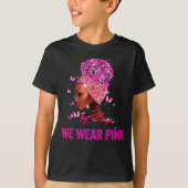 In October We Wear Nk Black Women Breast Cancer Aw T-shirt (Voorkant)