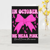 In October We Wear Nk Breast Cancer Awareness Coqu Kaart (Gele Bloem)