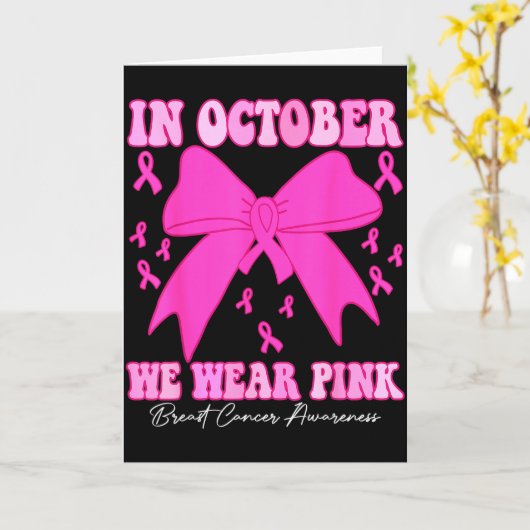 In October We Wear Nk Breast Cancer Awareness Coqu Kaart (Gele Bloem)
