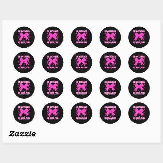In October We Wear Nk Breast Cancer Awareness Coqu Ronde Sticker (Vel)