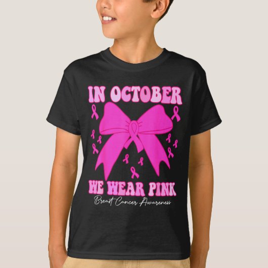In October We Wear Nk Breast Cancer Awareness Coqu T-shirt (Voorkant)