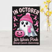 In October We Wear Nk Breast Cancer Awareness Hall Kaart (Gele Bloem)
