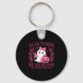 In October We Wear Nk Breast Cancer Awareness Hall Sleutelhanger (Voorkant)