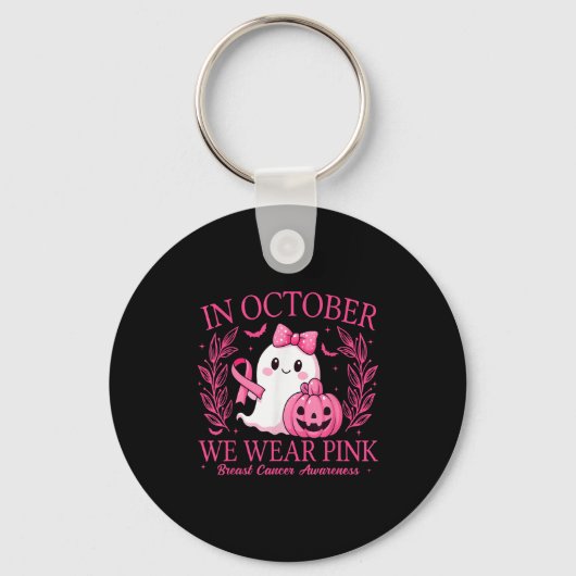 In October We Wear Nk Breast Cancer Awareness Hall Sleutelhanger (Voorkant)