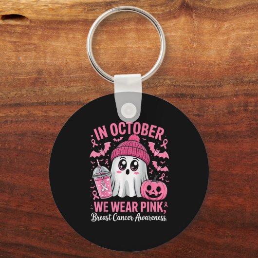 In October We Wear Nk Breast Cancer Awareness Hall Sleutelhanger (Voorkant)