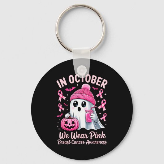 In October We Wear Nk Breast Cancer Awareness Hall Sleutelhanger (Voorkant)