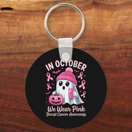 In October We Wear Nk Breast Cancer Awareness Hall Sleutelhanger (Voorkant)