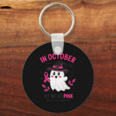 In October We Wear Nk Breast Cancer Awareness Hall Sleutelhanger (Voorkant)
