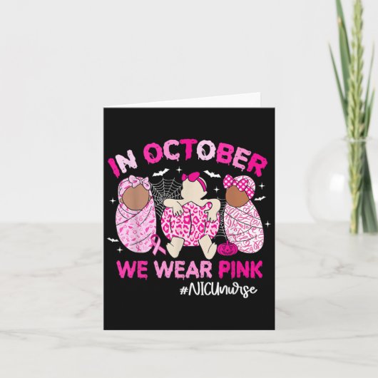 In October We Wear Nk Breast Cancer Awareness Nicu Kaart (Voorkant)
