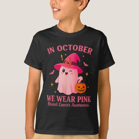 In October We Wear Nk – Breast Cancer Awareness  T-shirt (Voorkant)