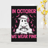 In October We Wear Nk Breast Cancer Gaming Ghost Y Kaart (Gele Bloem)