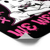 In October We Wear Nk Breast Cancer Gaming Ghost Y Poster (Hoek)