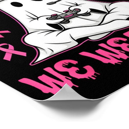 In October We Wear Nk Breast Cancer Gaming Ghost Y Poster (Hoek)