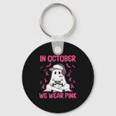 In October We Wear Nk Breast Cancer Gaming Ghost Y Sleutelhanger (Voorkant)
