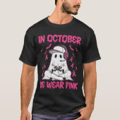 In October We Wear Nk Breast Cancer Gaming Ghost Y T-shirt (Voorkant)