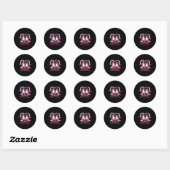 In October We Wear Nk Breast Cancer Heart Dragonfl Ronde Sticker (Vel)