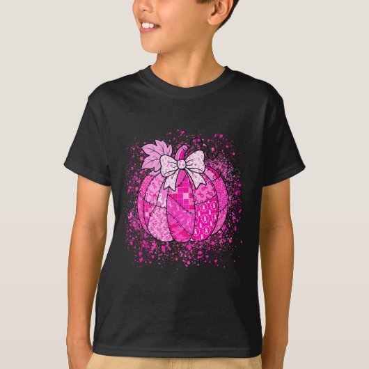 In October We Wear Nk Breast Cancer Pumpkin Hallow T-shirt (Voorkant)