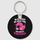 In October We Wear Nk Breast Football Cancer Aware Sleutelhanger (Voorkant)