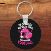 In October We Wear Nk Breast Football Cancer Aware Sleutelhanger (Voorkant)