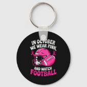 In October We Wear Nk Breast Football Cancer Aware Sleutelhanger (Voorkant)