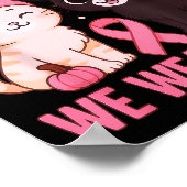 In October We Wear Nk Cute Cat Breast Cancer Aware Poster (Hoek)